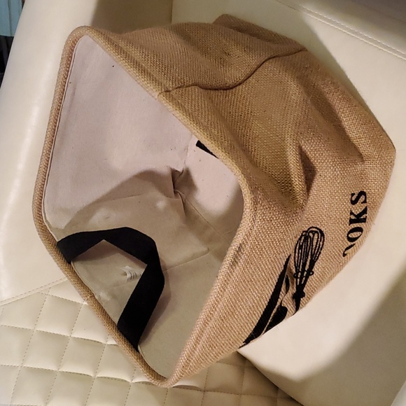 Cube Bin for Cook Books Storage Burlap Box with Handles - Picture 5 of 5